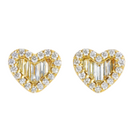 Golden Heart Diamond Earrings 71407