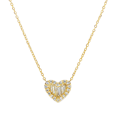 Golden Heart Diamond Necklace 71406
