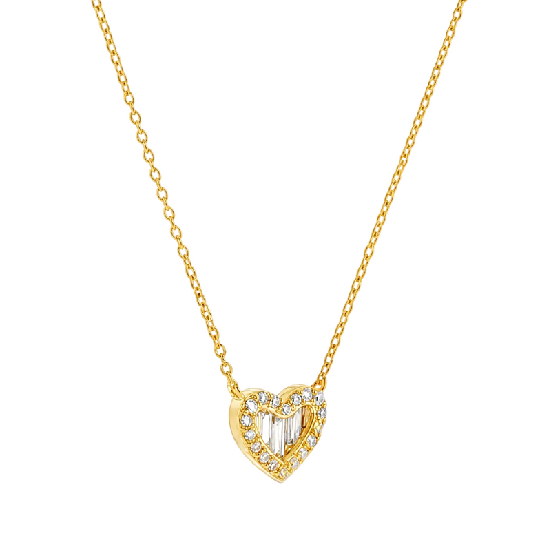 Golden Heart Diamond Necklace 71406