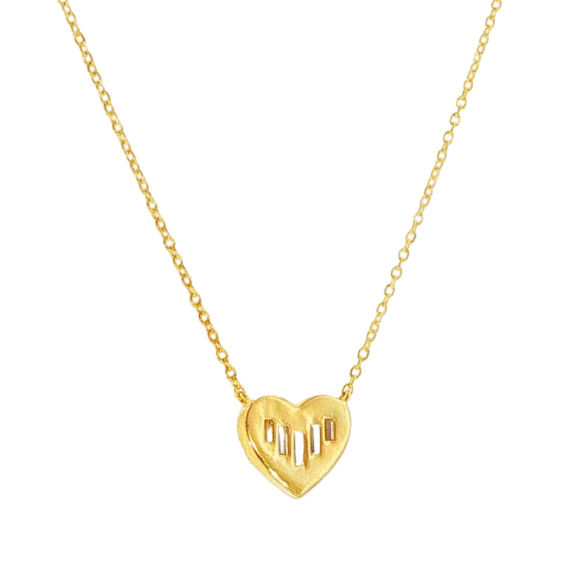Golden Heart Diamond Necklace 71406