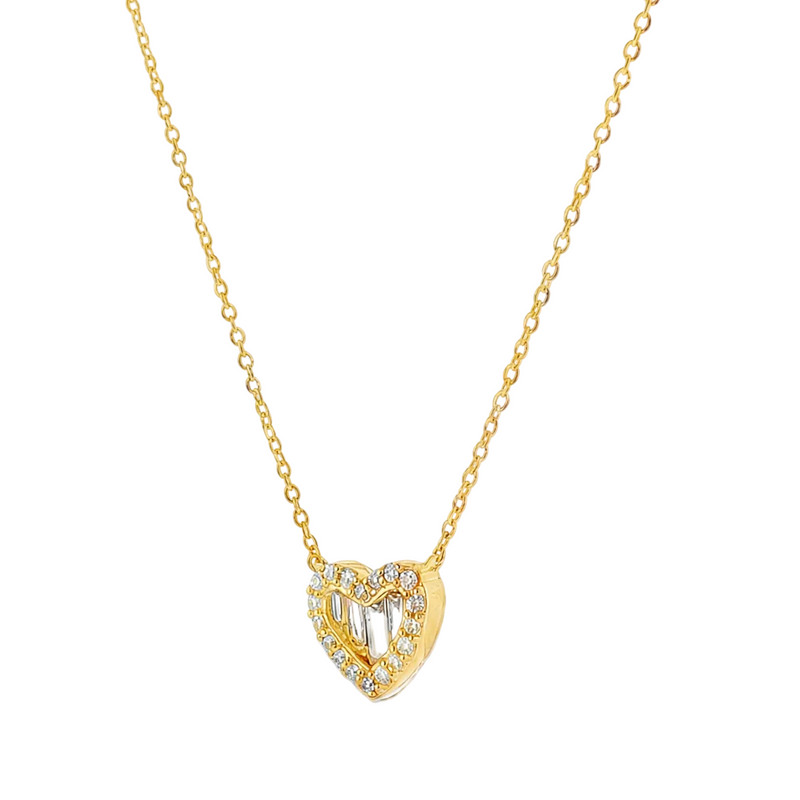 Golden Heart Diamond Necklace 71406