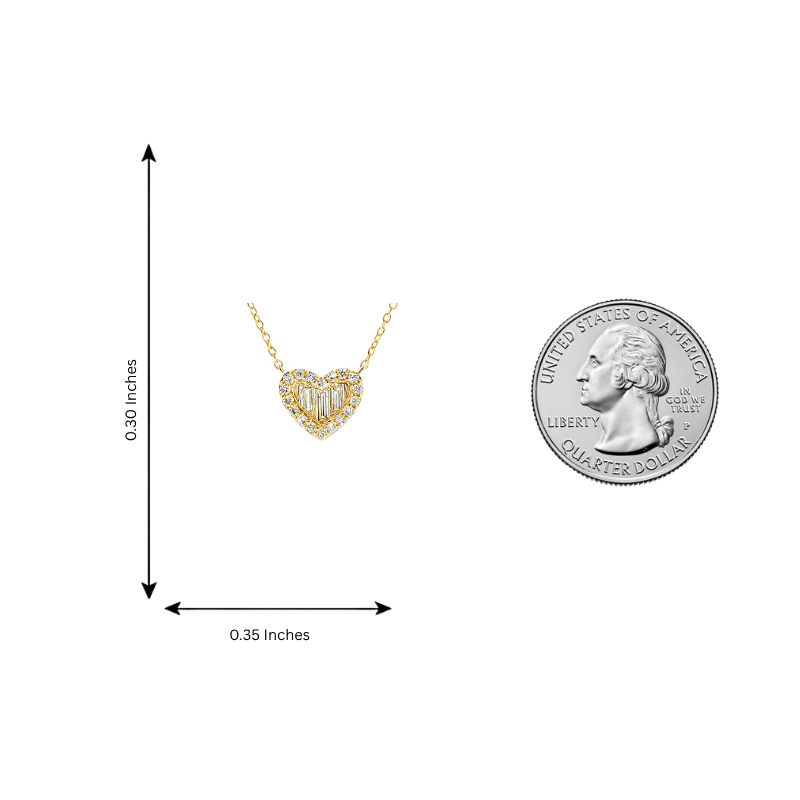 Golden Heart Diamond Necklace 71406