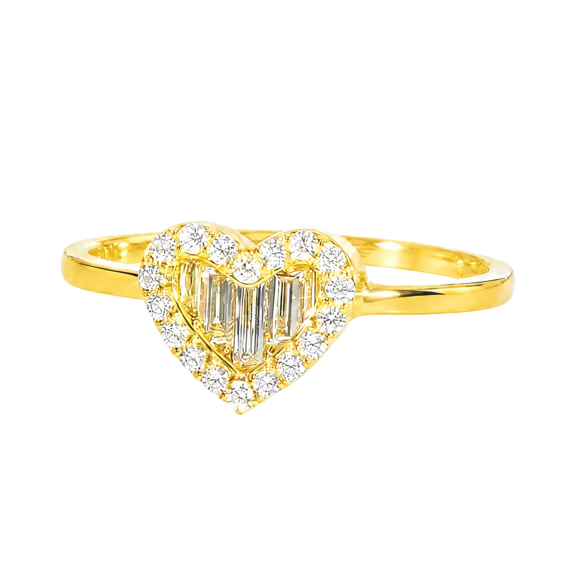 Golden Heart Diamond Ring 71404
