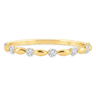 Golden Marquise Diamond Ring