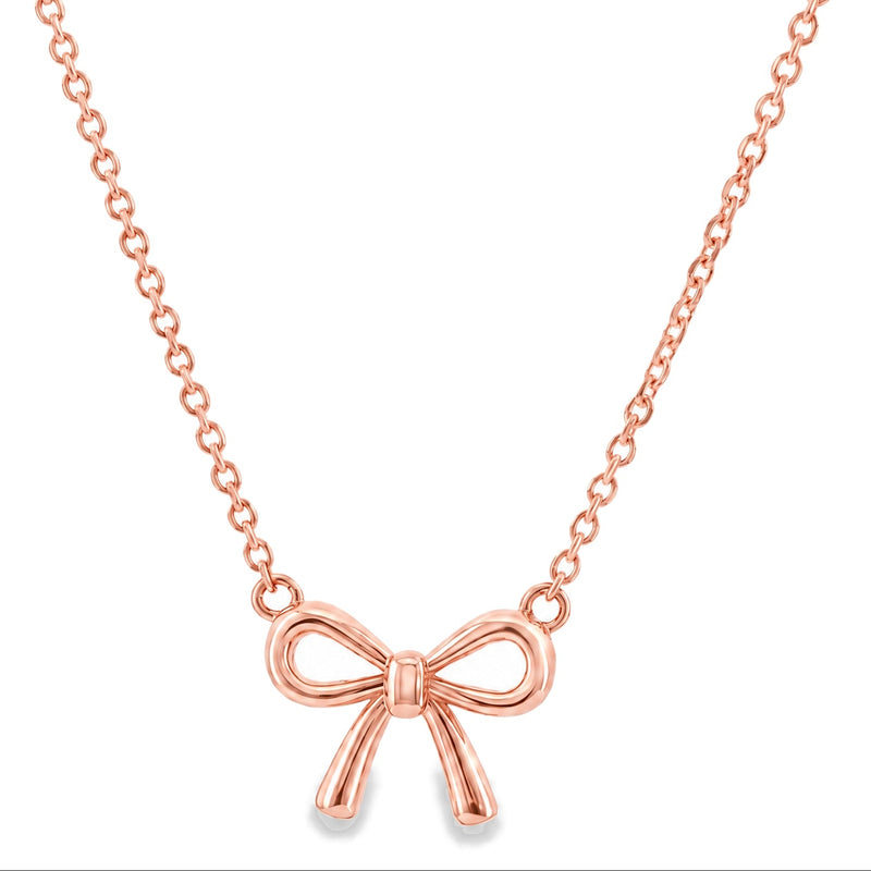 Golden Ribbon Bow Necklace, view 3