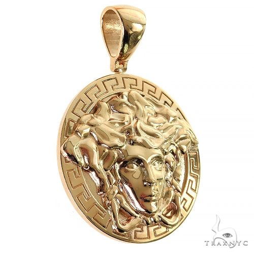 14K Gold Gorgon Medusa Pendant, photo 2 of 7