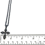 Gothic Style Black Diamond Cross Pendant Set 68713 - Image 6