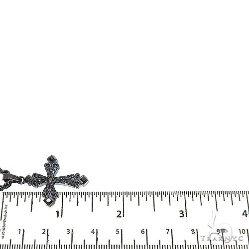 Gothic Style Black Diamond Cross Pendant Set 68713 - Image 7