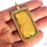 Greek Motif Dog Tag Pendant with 1 Ounce PAMP Suisse Bar Lady Fortuna 65515