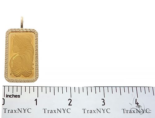 Greek Motif Dog Tag Pendant with 1 Ounce PAMP Suisse Bar Lady Fortuna 65515