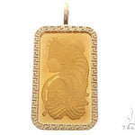 Greek Motif Dog Tag Pendant with 1 Ounce PAMP Suisse Bar Lady Fortuna 65515