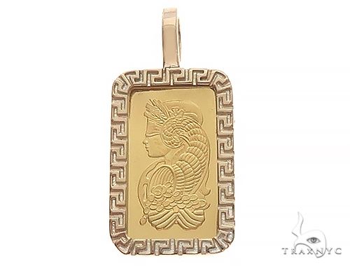 Greek Inspired Dog Tag Pendant with 2.5g PAMP Suisse Bar 65600