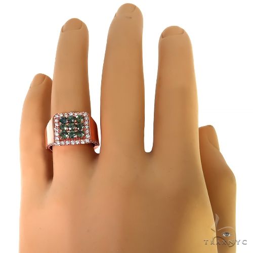 Green 3x3 Sapphire Diamond Ring 67337 - Image 6
