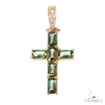 Green Sapphire Cross Pendant 67461 - Image 1