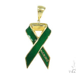 Green Enamel Gold Pendant 44517 - Image 1