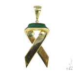 Green Enamel Gold Pendant 44517 - Image 3