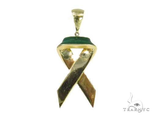 Green Enamel Gold Pendant 44517 - Image 3