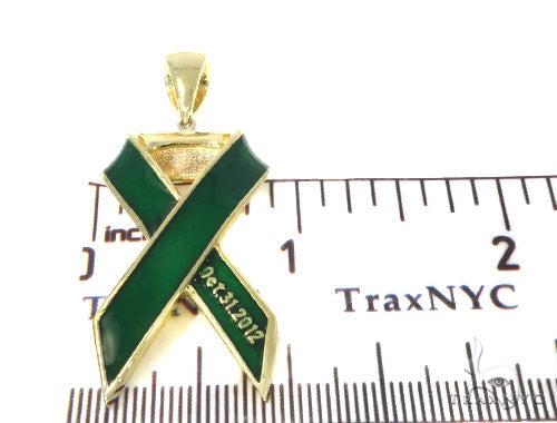 Green Enamel Gold Pendant 44517 - Image 5