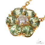 Green Sapphire Diamond Flower Necklace 67222 - Image 3
