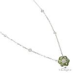 Green Sapphire Diamond Flower Necklace 67232 - Image 2