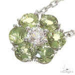 Green Sapphire Diamond Flower Necklace 67232 - Image 3