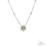 Green Sapphire Diamond Flower Necklace 67232 - Image 5