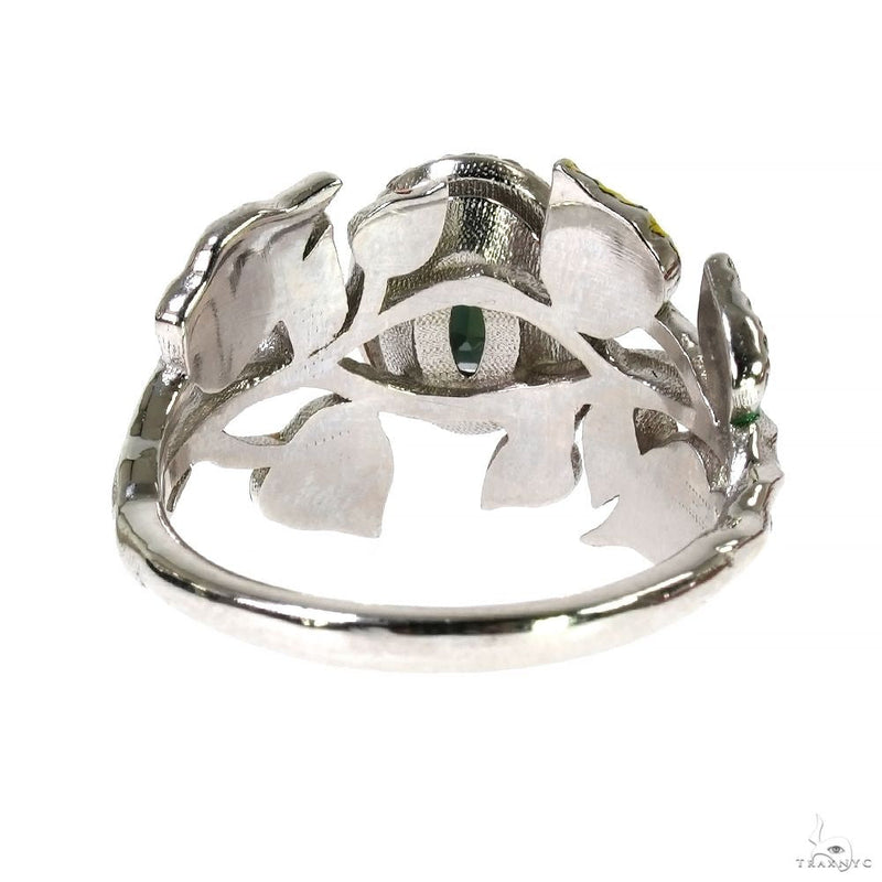 14K Gold Green Sapphire Flower Ring, view 4