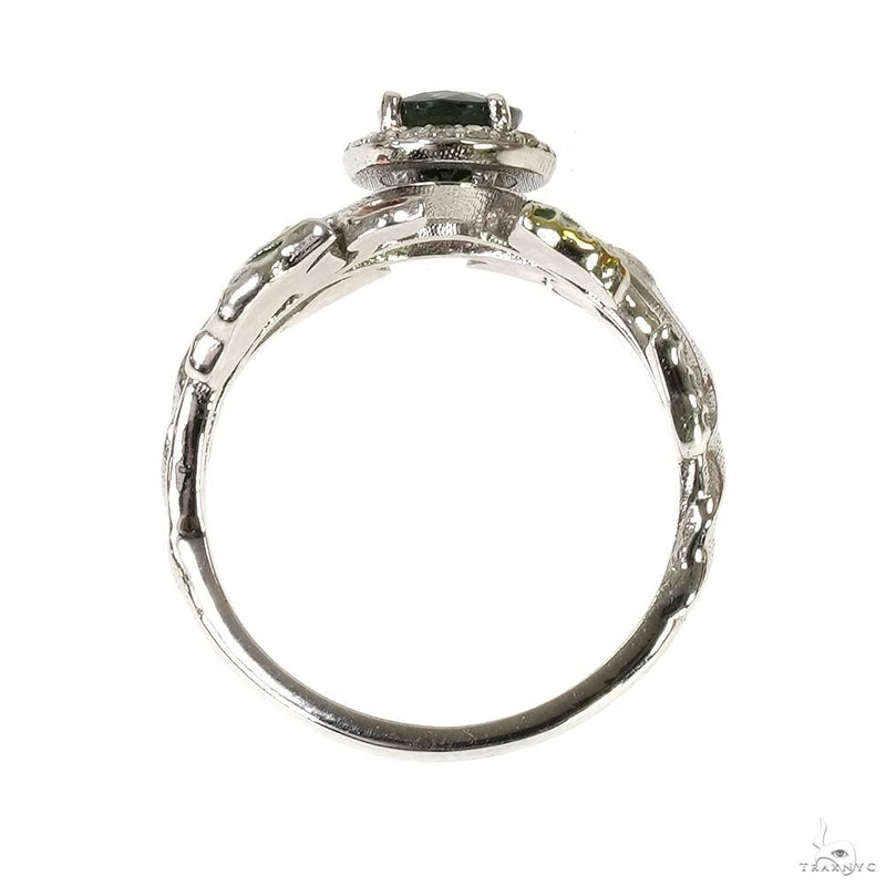 14K Gold Green Sapphire Flower Ring, view 5