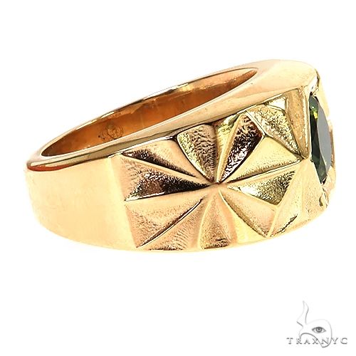 14K Gold Solitary Tuxedo Green Tourmaline Ring, photo 3 of 6