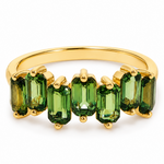 Green Sapphire Skyline Baguette Ring 71759
