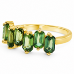 Green Sapphire Skyline Baguette Ring 71759