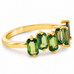 Green Sapphire Skyline Baguette Ring 71759