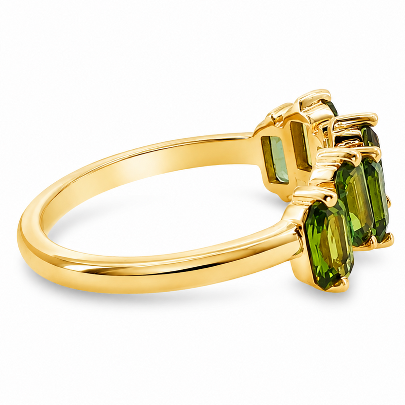 Green Sapphire Skyline Baguette Ring 71759