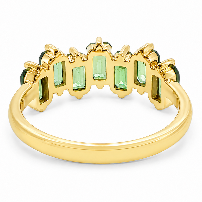 Green Sapphire Skyline Baguette Ring 71759