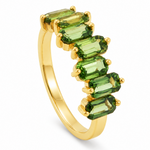Green Sapphire Skyline Baguette Ring 71759