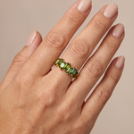 Green Sapphire Skyline Baguette Ring 71759