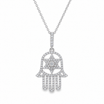 Guardian Light Hamsa & David Star Necklace 71825