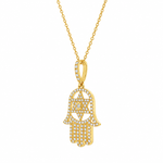 Guardian Light Hamsa & David Star Necklace 71825