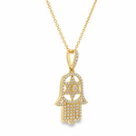 Guardian Light Hamsa & David Star Necklace 71825