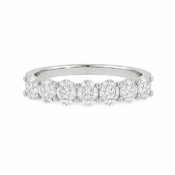 Half Eternity Oval Diamond Wedding Band in 14K gold