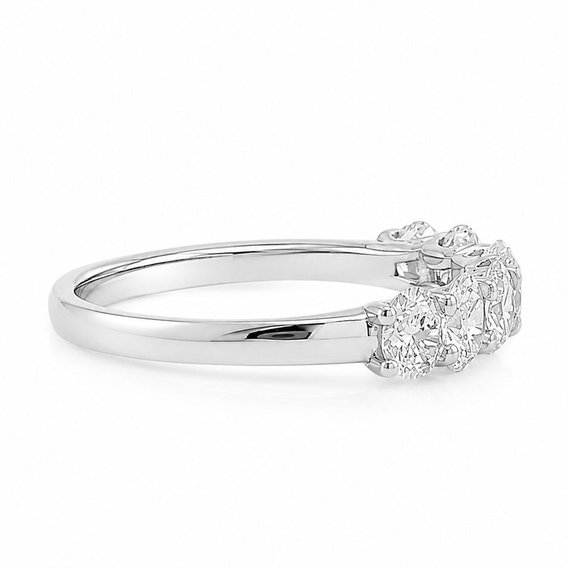 Half Eternity Oval Diamond Wedding Band in 14K gold, view 3