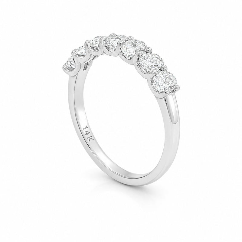 Half Eternity Oval Diamond Wedding Band in 14K gold, view 6