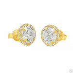 Halo Portuguese Cut Diamond Studs 70866 - Image 2