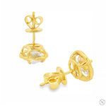 Halo Portuguese Cut Diamond Studs 70866 - Image 3