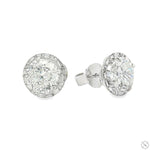 Halo Portuguese Cut Diamond Studs 70866 - Image 5