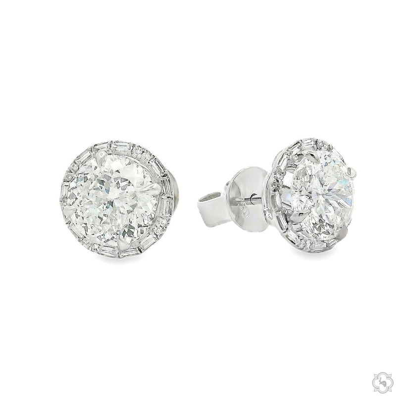 Halo Portuguese Cut Diamond Studs 70866 - Image 5