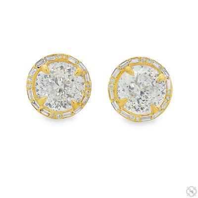 Halo Portuguese Cut Diamond Studs 70866 - Image 1