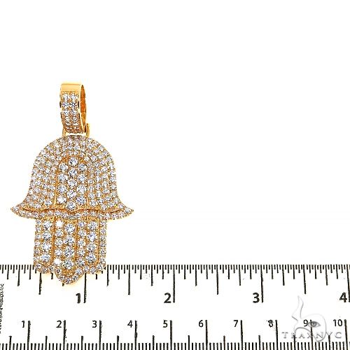 14K Gold Hamsa Lab-Grown Diamond Pendant, photo 5 of 7