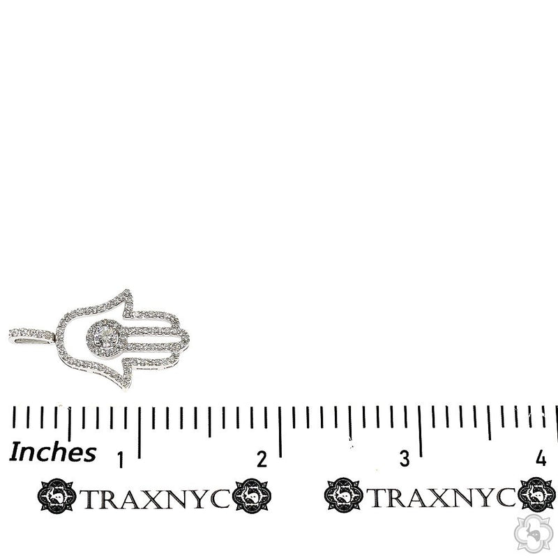 14K Gold Hamsa Lab-Grown Diamond Pendant, photo 6 of 7