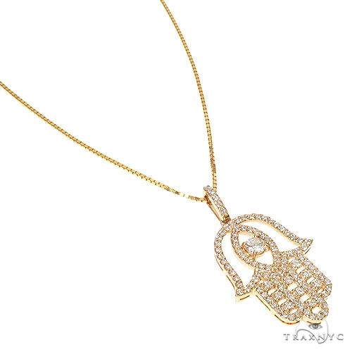 Hamsa Diamond Pendant Set 67333 - Image 2